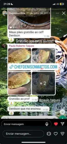 Fotos de pães artesanais com crosta dourada e pestana perfeita feitos pelo aluno Paulo Roberto do curso Padeiro Ancestral.